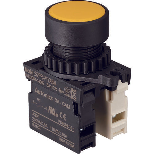 TRUSCO 押シボタンスイッチ Φ25 1a-1b 黄 25P1A1BMY トラスコ