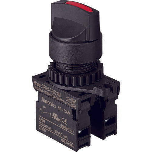 TRUSCO セレクタスイッチ Φ25 90°2ノッチ 2a 赤 25S9022AR トラスコ