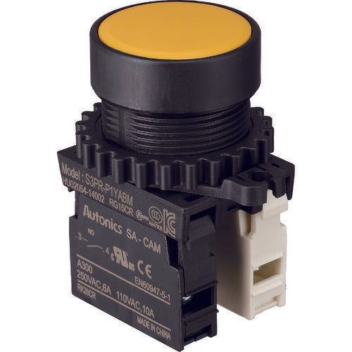 TRUSCO 押シボタンスイッチ Φ30 1a-1b 黄 30P1A1BMY トラスコ