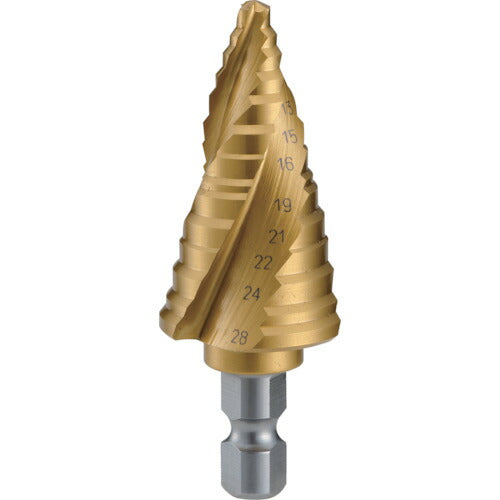 TRUSCO ステップドリル 3枚刃チタンコーティング 5~28mm 段数11 3SNMS28G トラスコ