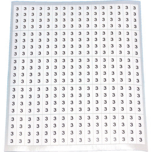 TRUSCO ケーブル用ラベル 「3」 10枚入(1シート80個) CAL3 トラスコ