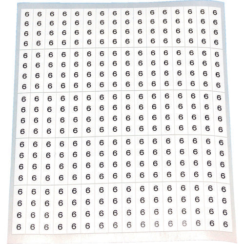 TRUSCO ケーブル用ラベル 「6」 10枚入(1シート80個) CAL6 トラスコ