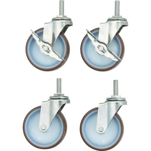 TRUSCO クリーンラビット Φ100ナイロンウレタン車輪セット SUS金具 CRBSU100SET トラスコ