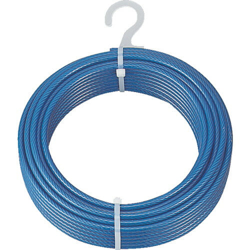 TRUSCO メッキ付ワイヤーロープ PVC被覆タイプ Φ8(10)mmX20m CWP8S20 トラスコ