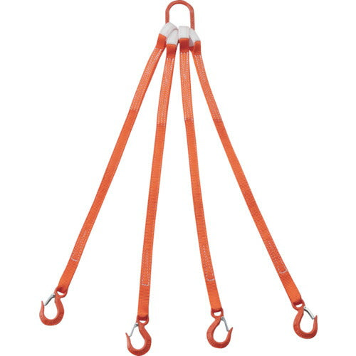 TRUSCO 4本吊ベルトスリングセット 25mm幅X1m 吊リ角度60°時荷重0.86t(最大使用荷重1t) G254P100.86 トラスコ