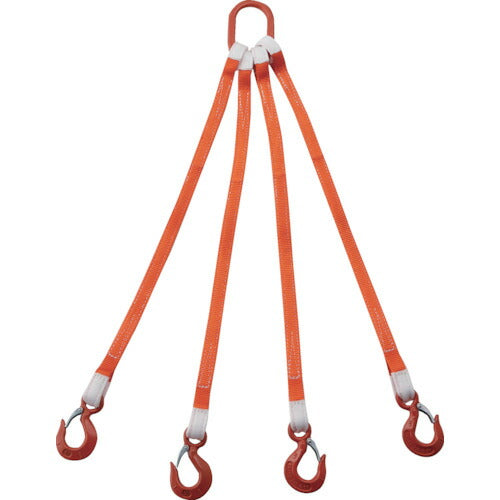 TRUSCO 4本吊ベルトスリングセット 25mm幅X1m 吊リ角度60°時荷重1.72t(最大使用荷重2t) G254P101.72 トラスコ