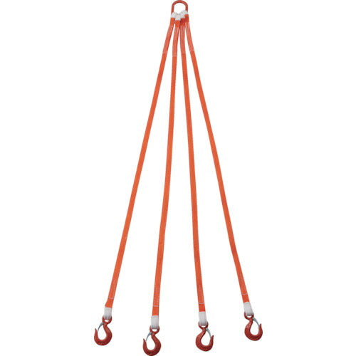TRUSCO 4本吊ベルトスリングセット 25mm幅X2m 吊リ角度60°時荷重1.72t(最大使用荷重2t) G254P201.72 トラスコ