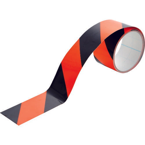 TRUSCO 蛍光トラ柄ラインテープ50mmx10m オレンジxブラック KTL5010OBK トラスコ