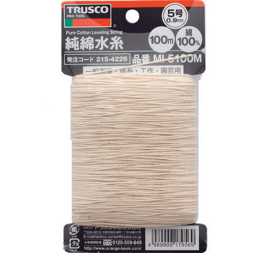 TRUSCO 純綿水糸 線径0.9mm 100m巻 MI5100M トラスコ