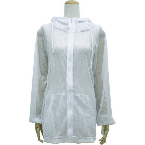 TRUSCO 虫ヨケメッシュパーカー S~Mサイズ ホワイト MPKF1W トラスコ