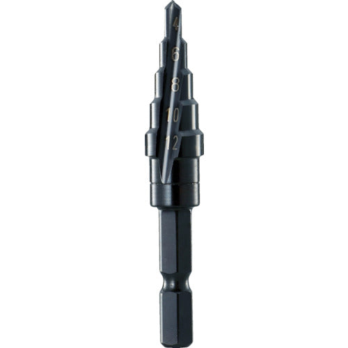 TRUSCO 六角軸ステップドリル 2枚刃黒染メ表面処理 4~12mm NMS12 トラスコ