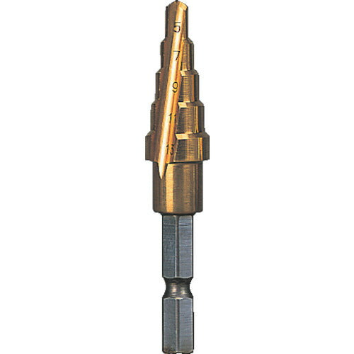 TRUSCO 六角軸ステップドリル 2枚刃チタンコーティング 5~13mm NMS13G トラスコ