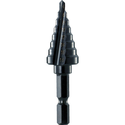 TRUSCO 六角軸ステップドリル 2枚刃黒染メ表面処理 6~18mm NMS18 トラスコ