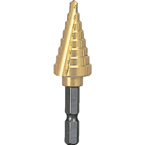 TRUSCO 六角軸ステップドリル 2枚刃チタンコーティング 4~18mm NMS18G トラスコ