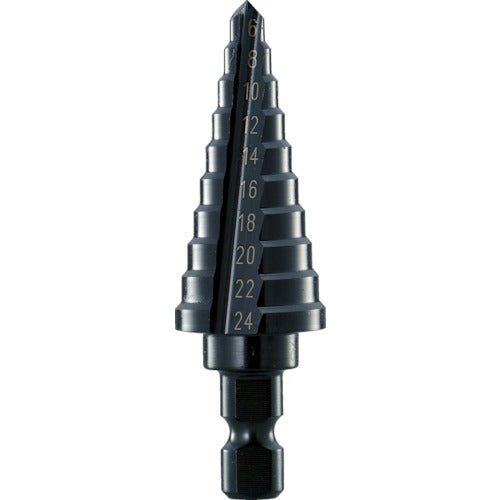 TRUSCO ステップドリル 2枚刃黒染メ表面処理 6~24mm 段数10 NMS24 トラスコ