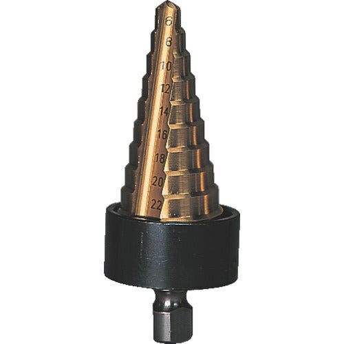 TRUSCO ステップドリル 2枚刃チタンコーティング 6~24mm 段数10 NMS24G トラスコ