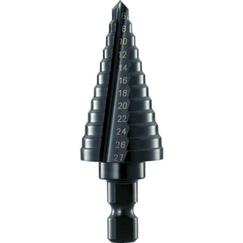 TRUSCO ステップドリル 2枚刃黒染メ表面処理 6~27mm 段数12 NMS27 トラスコ
