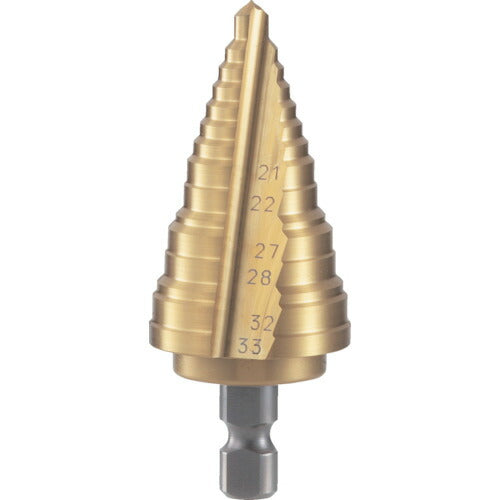 TRUSCO 電気設備用ステップドリル 2枚刃チタンコーティング 21~33mm NMS33EG トラスコ