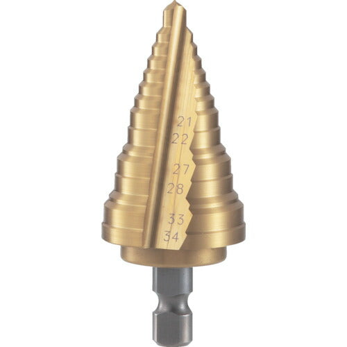 TRUSCO 電気設備用ステップドリル 2枚刃チタンコーティング 21~34mm NMS34EG トラスコ