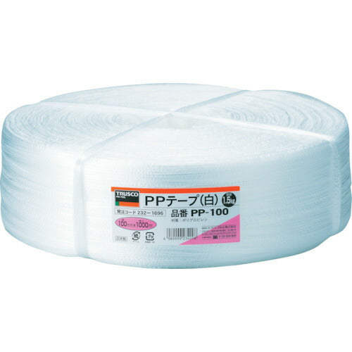 TRUSCO PPテープ 幅100mmX長サ1000m 白 PP100 トラスコ