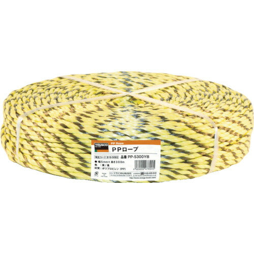 TRUSCO PPロープ 幅6mmX長サ200m 黄黒 PP6200YB トラスコ