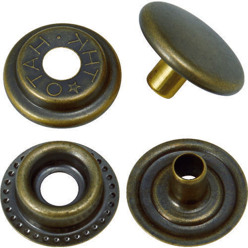 TRUSCO ハトメボタン 金ブロンズメッキ 15mm 10組入リ PTHB15GBM トラスコ