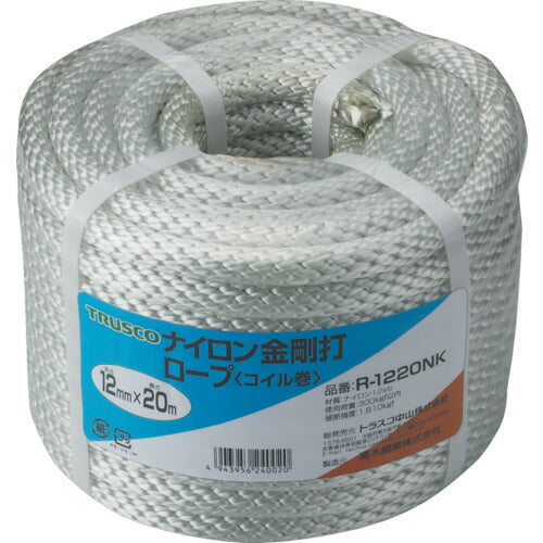TRUSCO ナイロンロープ 金剛打 線径12mmX20m R1220NK トラスコ