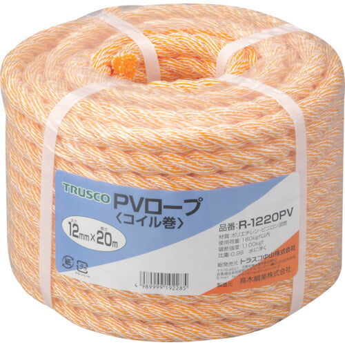 TRUSCO PVロープ 3ツ打 線径12mmX長サ20m R1220PV トラスコ