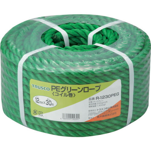 TRUSCO PEグリーンロープ 3ツ打 線径12mmX長サ30m R1230PEG トラスコ
