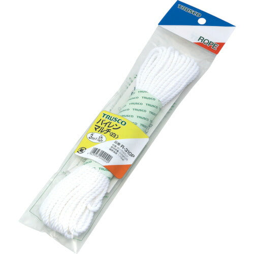 TRUSCO パイレンカラーロープ 3ツ打 線径3mmX長サ10m 白 R310P W トラスコ