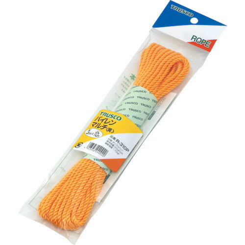 TRUSCO パイレンカラーロープ 3ツ打 線径5mmX長サ10m 黄 R510P Y トラスコ