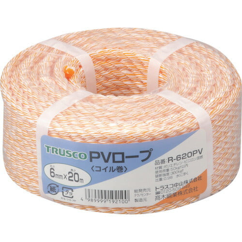 TRUSCO PVロープ 3ツ打 線径6mmX長サ20m R620PV トラスコ