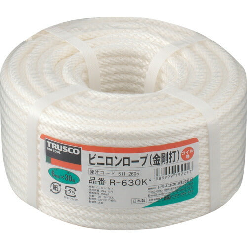 TRUSCO ビニロンロープ 金剛打 線径6mmX長サ30m R630K トラスコ