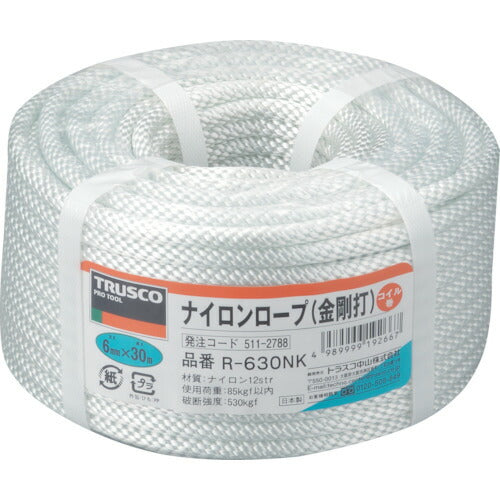 TRUSCO ナイロンロープ 金剛打 線径6mmX長サ30m R630NK トラスコ