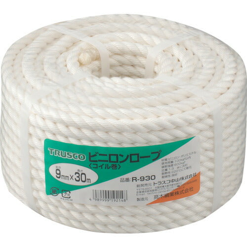 TRUSCO ビニロンロープ 3ツ打 線径9mmX長サ30m R930 トラスコ