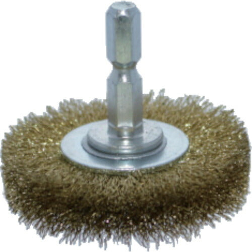 TRUSCO 軸付ホイールブラシ φ50X軸6.35 真鍮線 線径0.15 TB622460 トラスコ