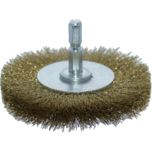 TRUSCO 軸付ホイールブラシ φ75X軸6.35 真鍮線 線径0.15 TB624460 トラスコ