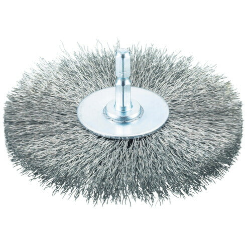 TRUSCO 軸付ホイールブラシ φ100X軸6.35 ステンレス線0.3 TB625360 トラスコ