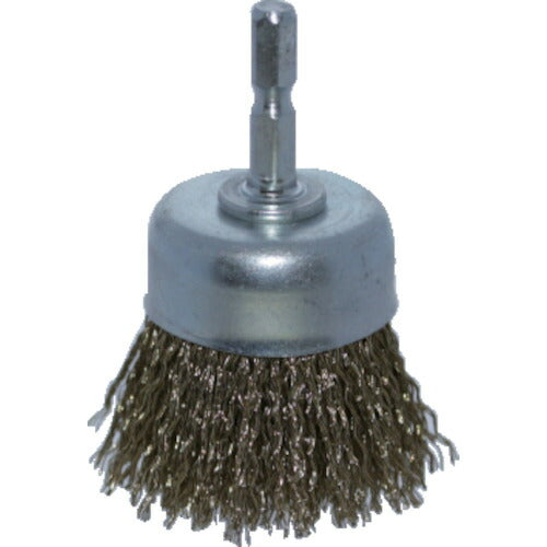 TRUSCO 軸付カップブラシ Φ50X軸6.35 真鍮メッキ鋼線 0.25線 TB662160 トラスコ