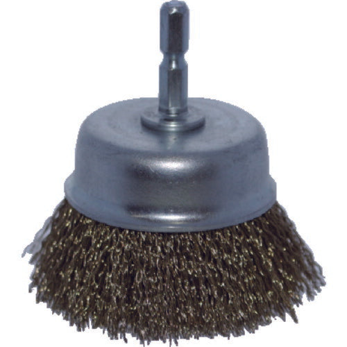 TRUSCO 軸付カップブラシ Φ65X軸6.35 真鍮メッキ鋼線 0.25線 TB663160 トラスコ