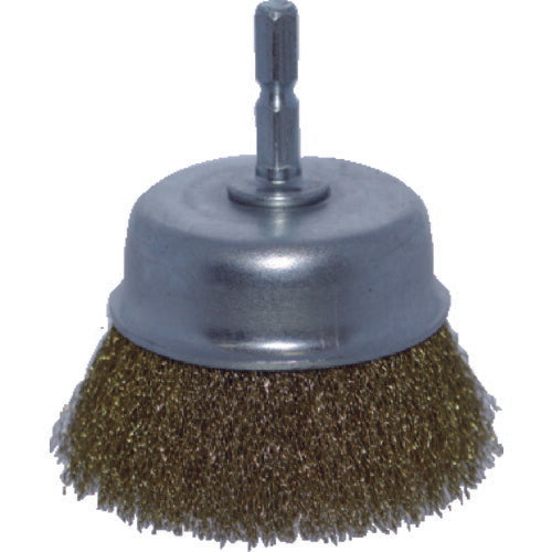 TRUSCO 軸付カップブラシ Φ65X軸6.35 真鍮線 0.15線 TB663460 トラスコ