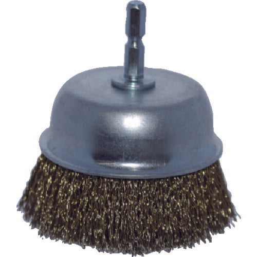 TRUSCO 軸付カップブラシ Φ75X軸6.35 真鍮メッキ鋼線 0.25線 TB664160 トラスコ