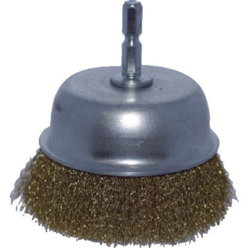 TRUSCO 軸付カップブラシ Φ75X軸6.35 真鍮線 0.15線 TB664460 トラスコ