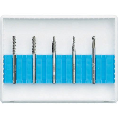 TRUSCO 超硬バーセットAシリーズ 軸3mm 刃径3mm 5本セット TBA0305S トラスコ