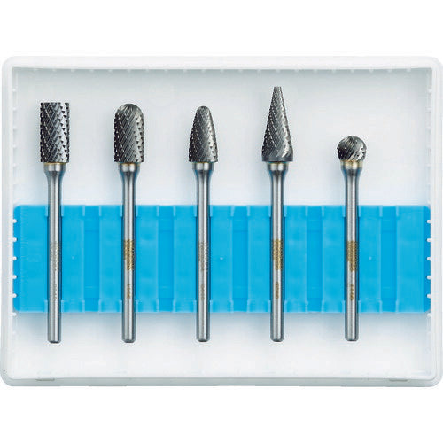 TRUSCO 超硬バーセットBシリーズ 軸3mm 刃径6.4mm 5本セット TBB0645S トラスコ