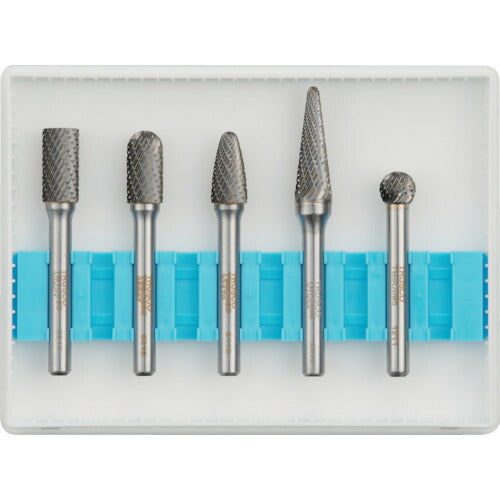 TRUSCO 超硬バーセットCシリーズ 軸6mm 刃径9.5mm 5本セット TBC0955S トラスコ