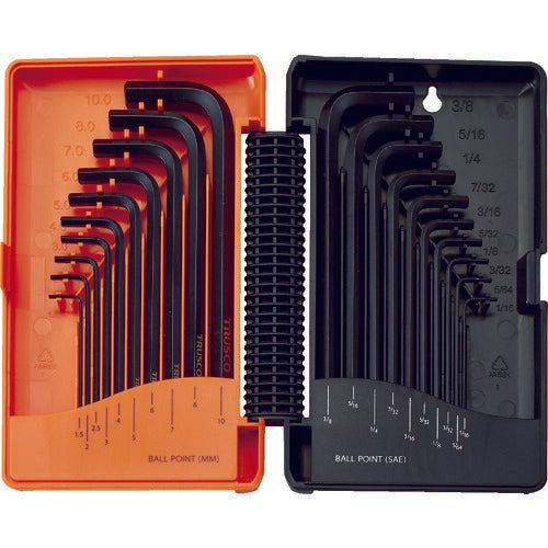 TRUSCO ボールポイント六角棒レンチ(標準タイプ) ミリ10本・インチ10本 TBRI20S トラスコ