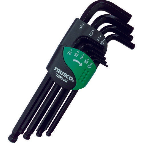 TRUSCO ボールポイント六角棒レンチセット 9本組(インチタイプ) TBRI9S トラスコ