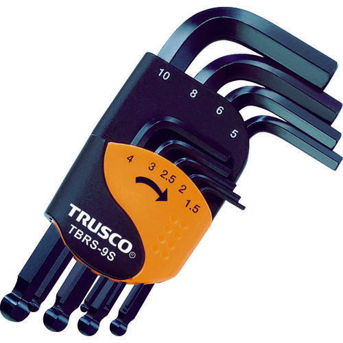 TRUSCO ボールポイント六角棒レンチセット ショートタイプ 9本組 TBRS9S トラスコ