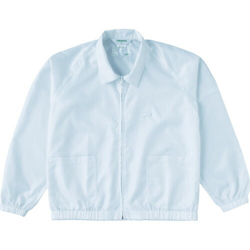 TRUSCO 制電糸グリッド仕様ジャケット(衿付) ホワイト 3L TCLGJW3L トラスコ